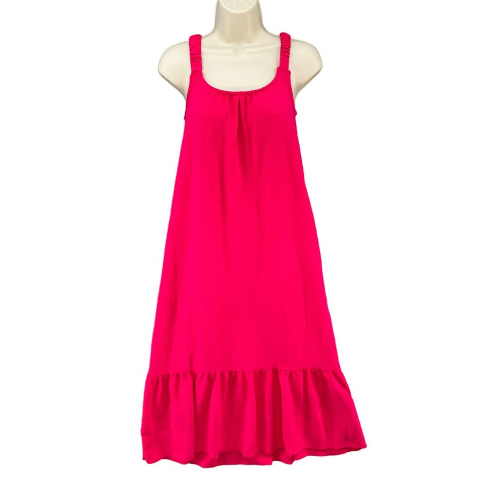 See You Monday Midi Dress Solid Pink Sleeveless Pullover Tank Dress Size XS